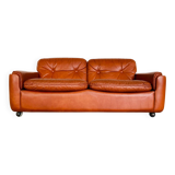 Canapé 2 places vintage danois en cuir cognac du milieu du siècle par Sigurd Resell