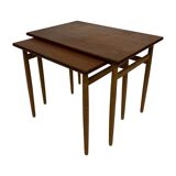 Vintage side tables nesting tables 1960s teak design