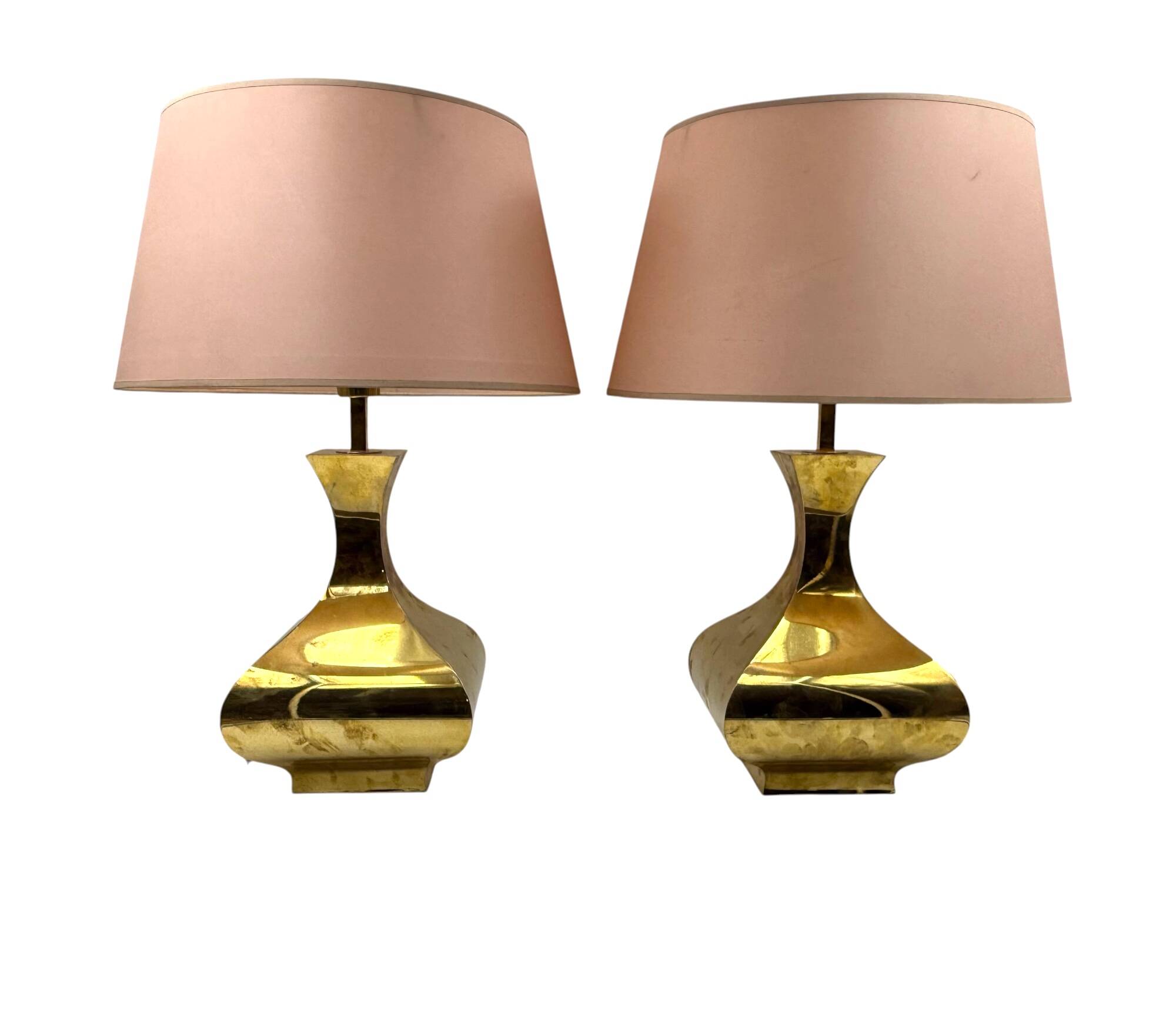 Hollywood regency set of 2 table lamps mod. Piramide, High Society Italy 70