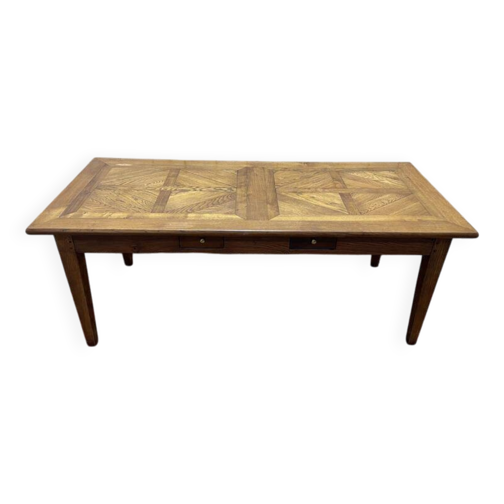Table de ferme en chêne parqueté