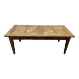 Table de ferme en chêne parqueté