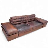 Antonello Mosca giorgetti sofa royal 1970's cognac leather / patina
