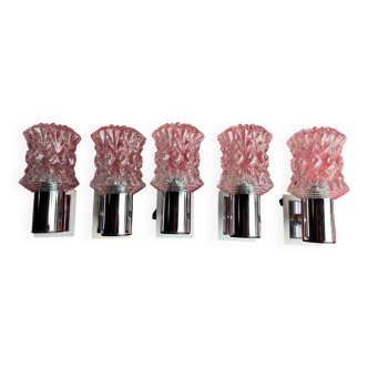 Set of 5 vintage 1970 targetti wall lights