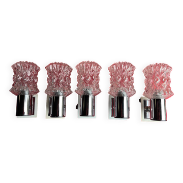 Set of 5 vintage 1970 targetti wall lights