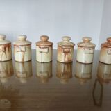 Set of 6 ceramic spice jars signed FPP Vallauris, 1960