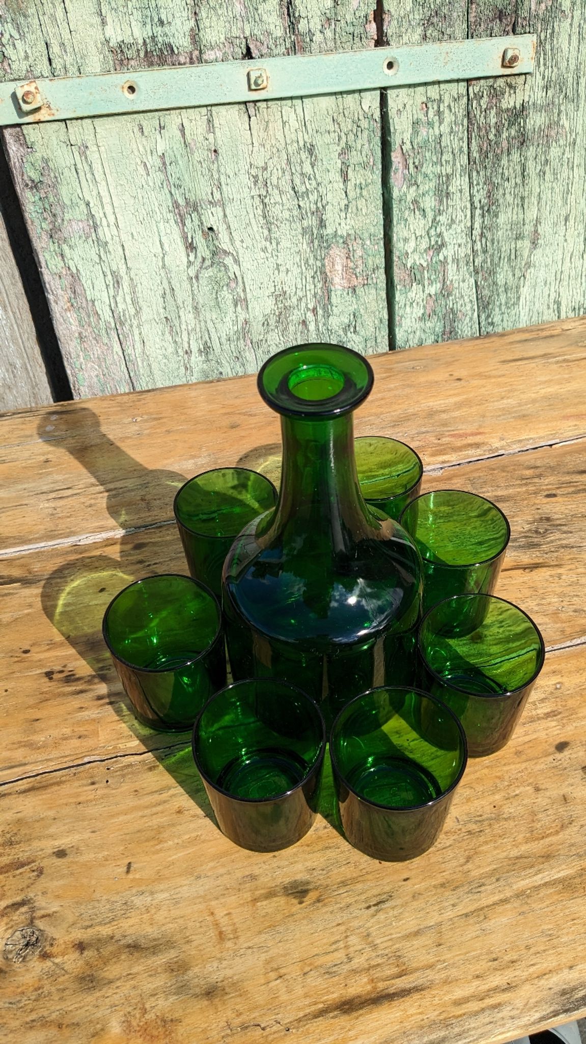 Vintage glass and carafe service