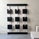 Large modernist wall coat rack in wood and metal, 1970s design.