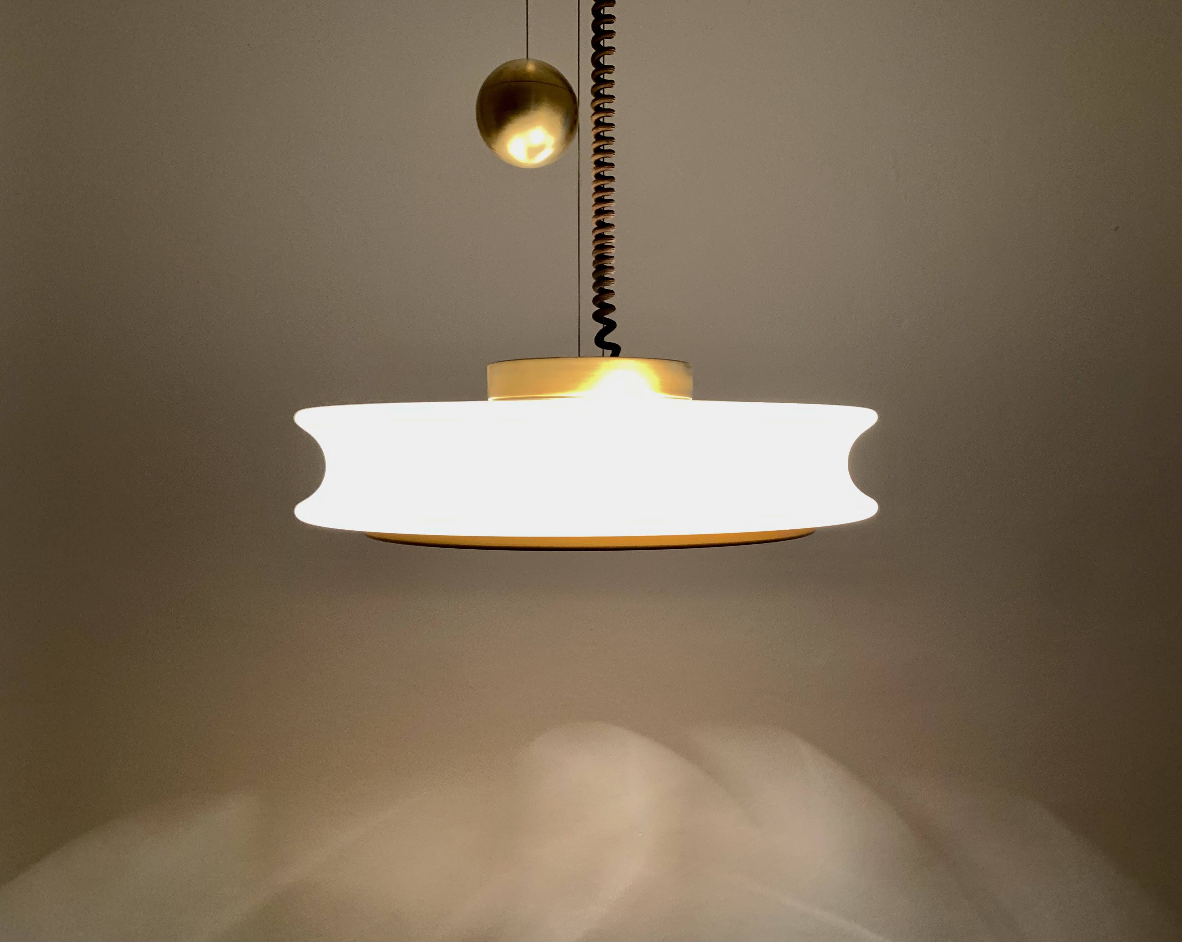 1 of 3 Awesome Adjustable Orion Glass Pendant Lamps from Staff