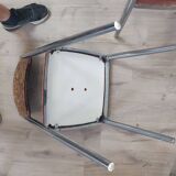 Suite of 4 chairs 70s chrome metal and velvet