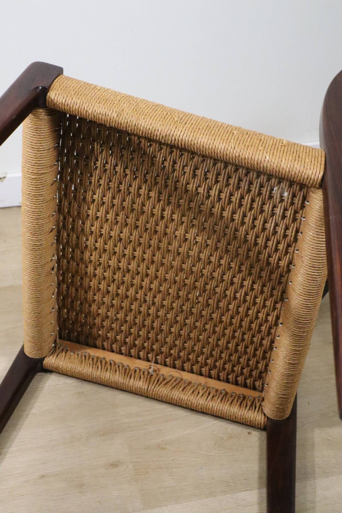 Scandinavian chair model 71 by Niels Otto Moller in teak and rope