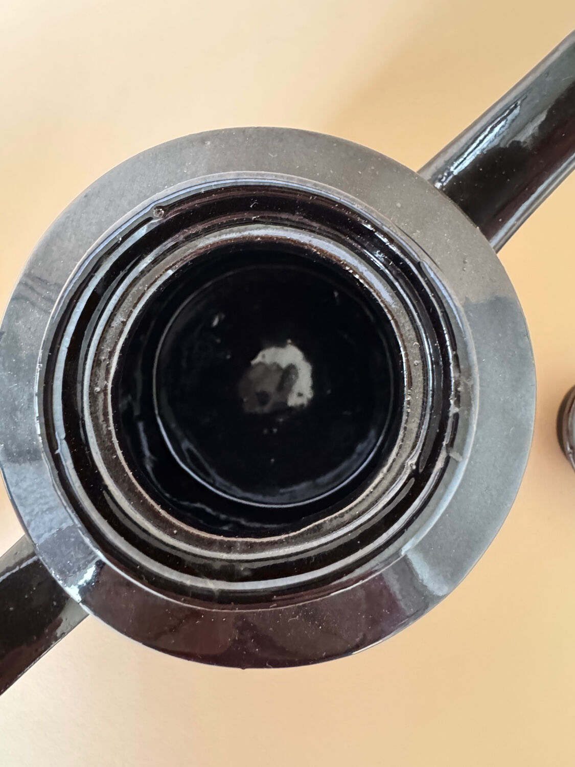 Vintage Modernist Set Of 6 Glass Coffee/Tea Cups With Ceramic Teapot