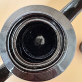 Vintage Modernist Set Of 6 Glass Coffee/Tea Cups With Ceramic Teapot