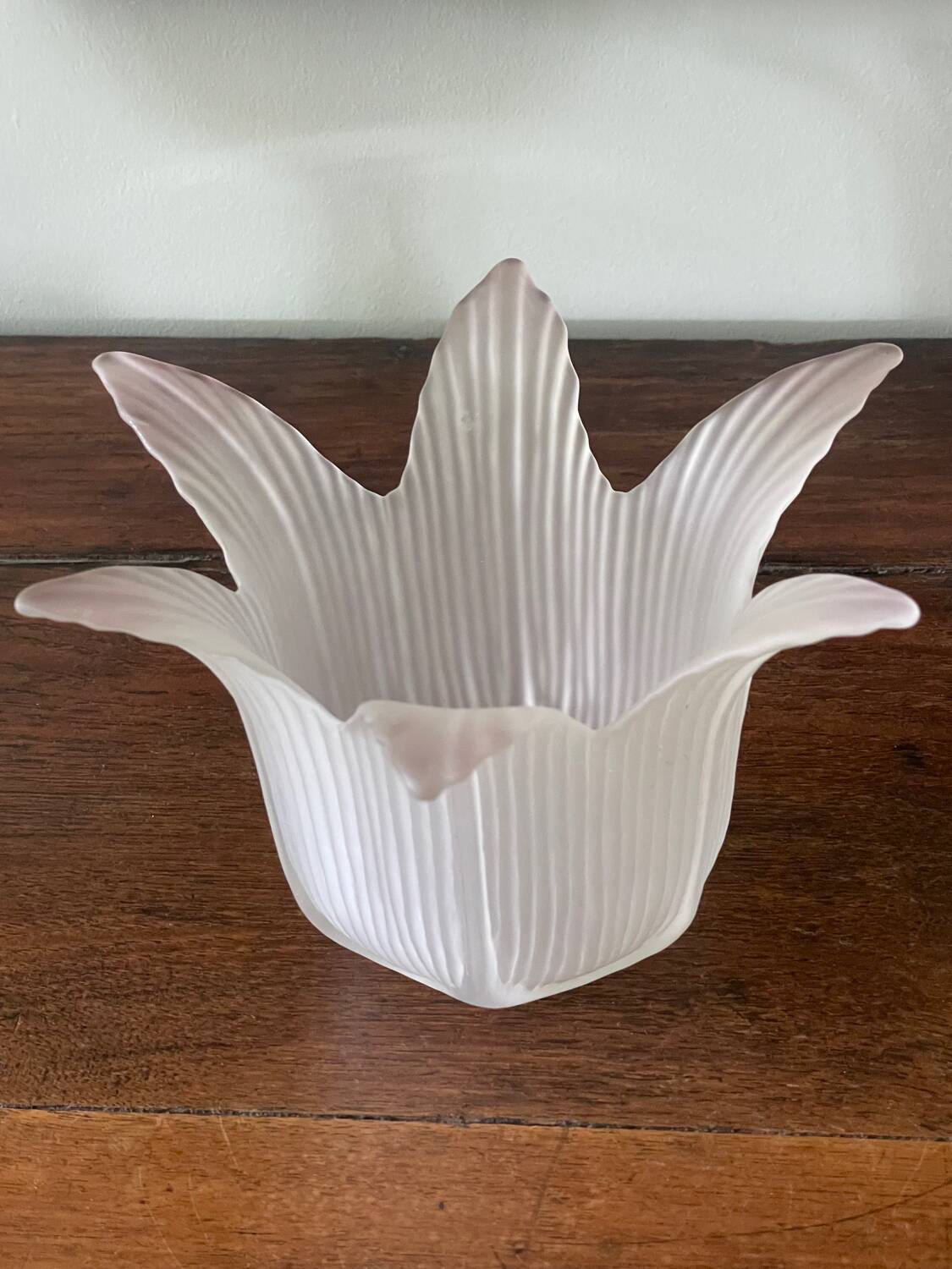 Antique frosted glass tulip globe