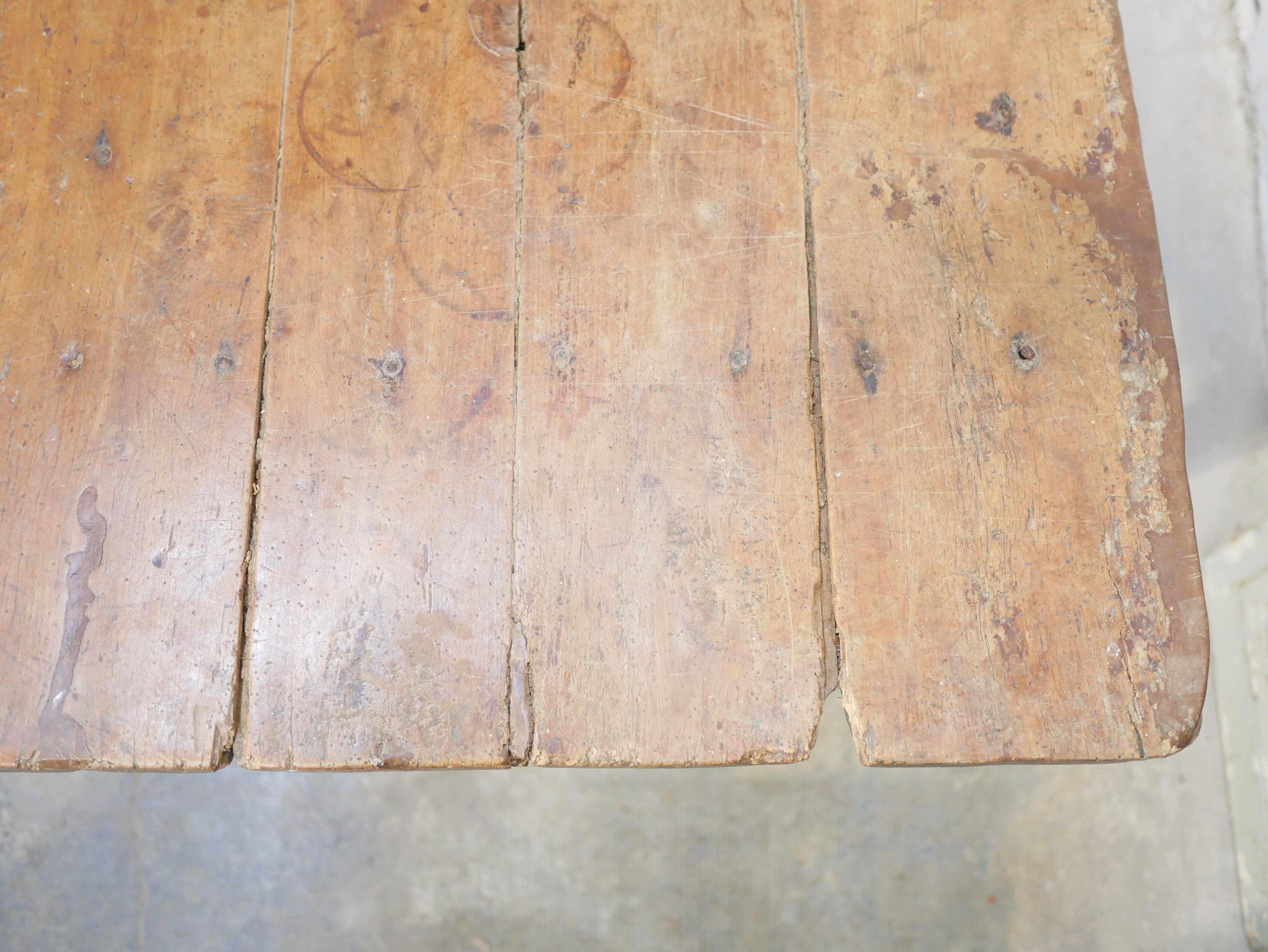 Vintage wooden farmhouse dining table