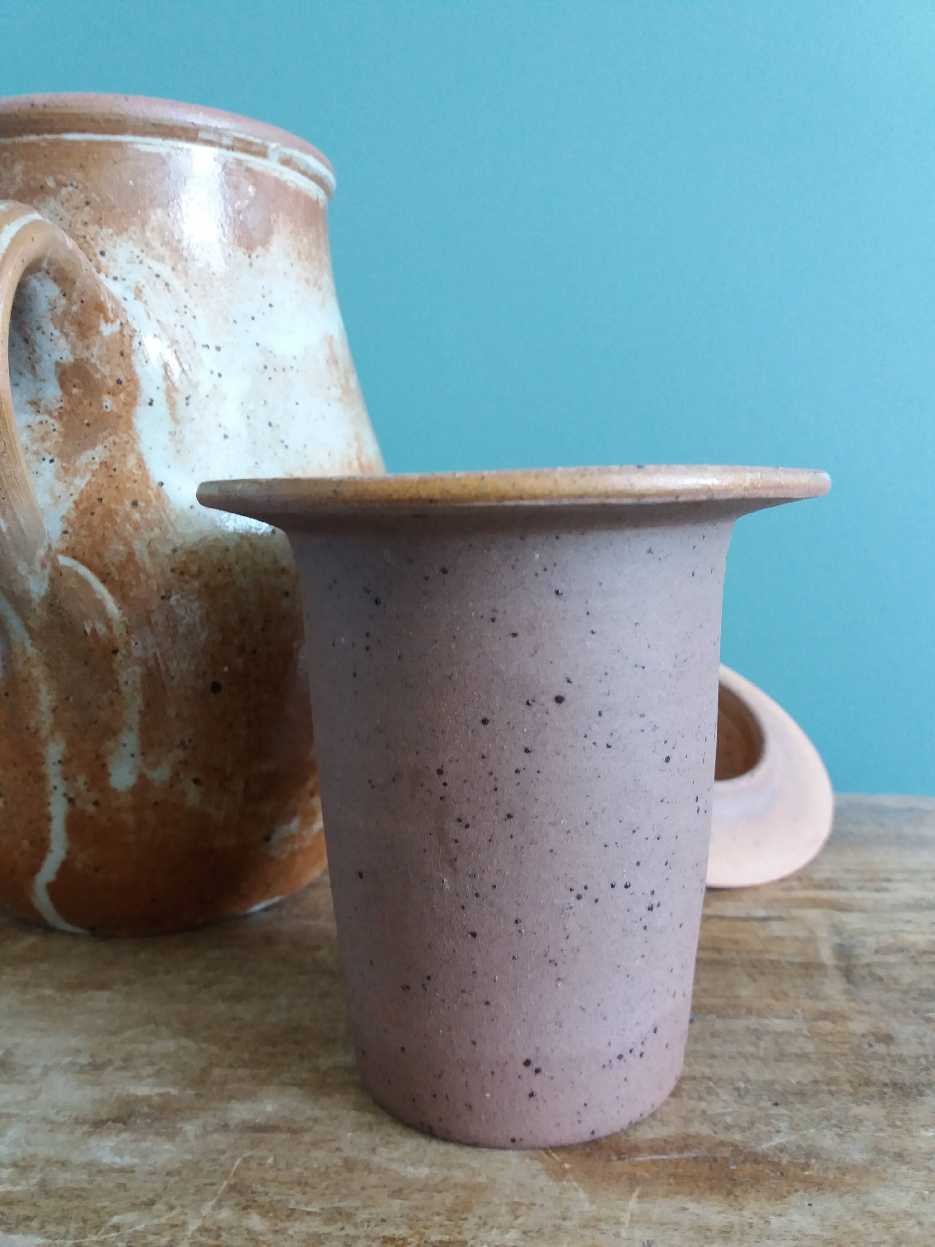 Puisaye stoneware filter teapot, Mallet pottery