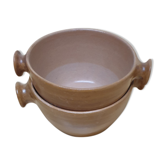 2 vintage stoneware bowls