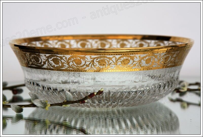 Large flared St Louis Crystal model Thistle gold.