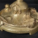 Gilded bronze table lamp signed A. Marionnet