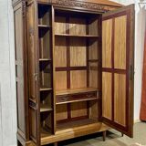 Art Deco period bedroom wardrobe with mirror in walnut and elm burl