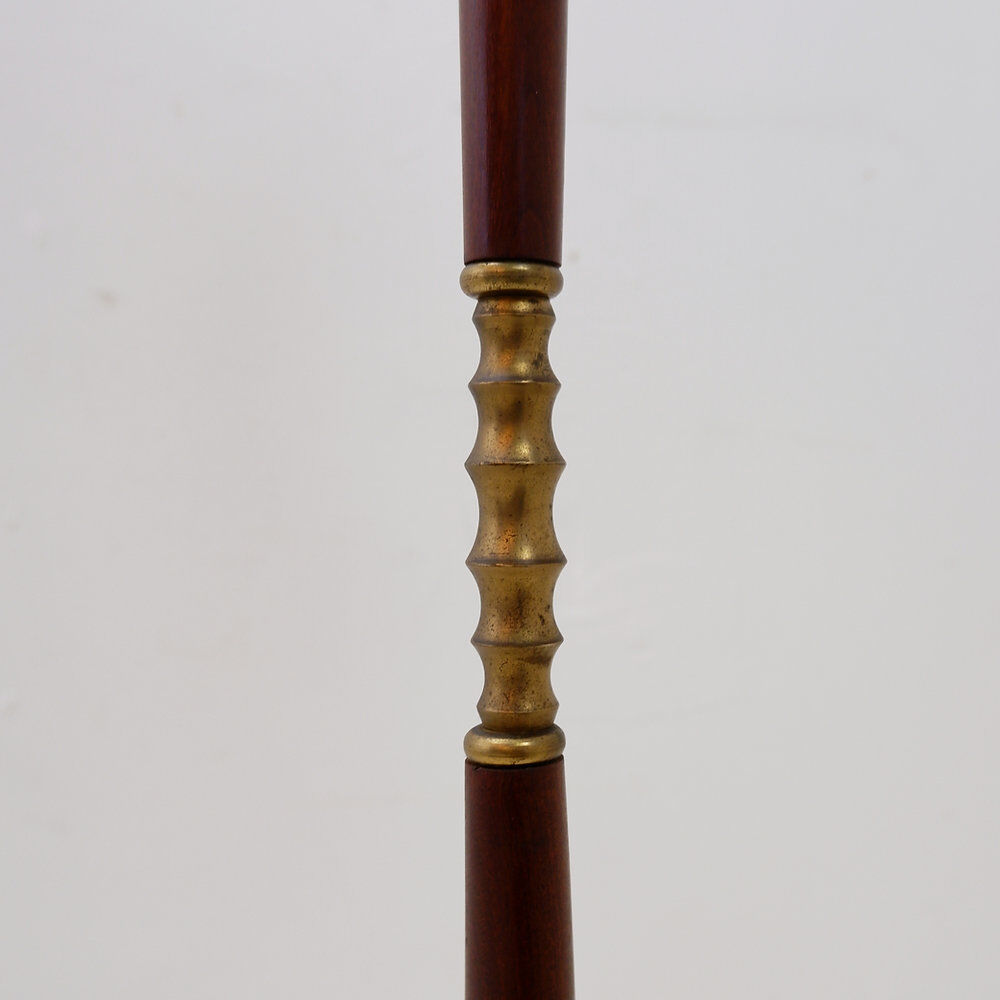 Tripod floor lamp with three arms and opaline glass - 1950s