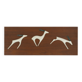 teak WALL PANEL porcelain antelopes sgrafo modern 60s design peter mueller