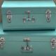 Set of 2 vintage metal trunks