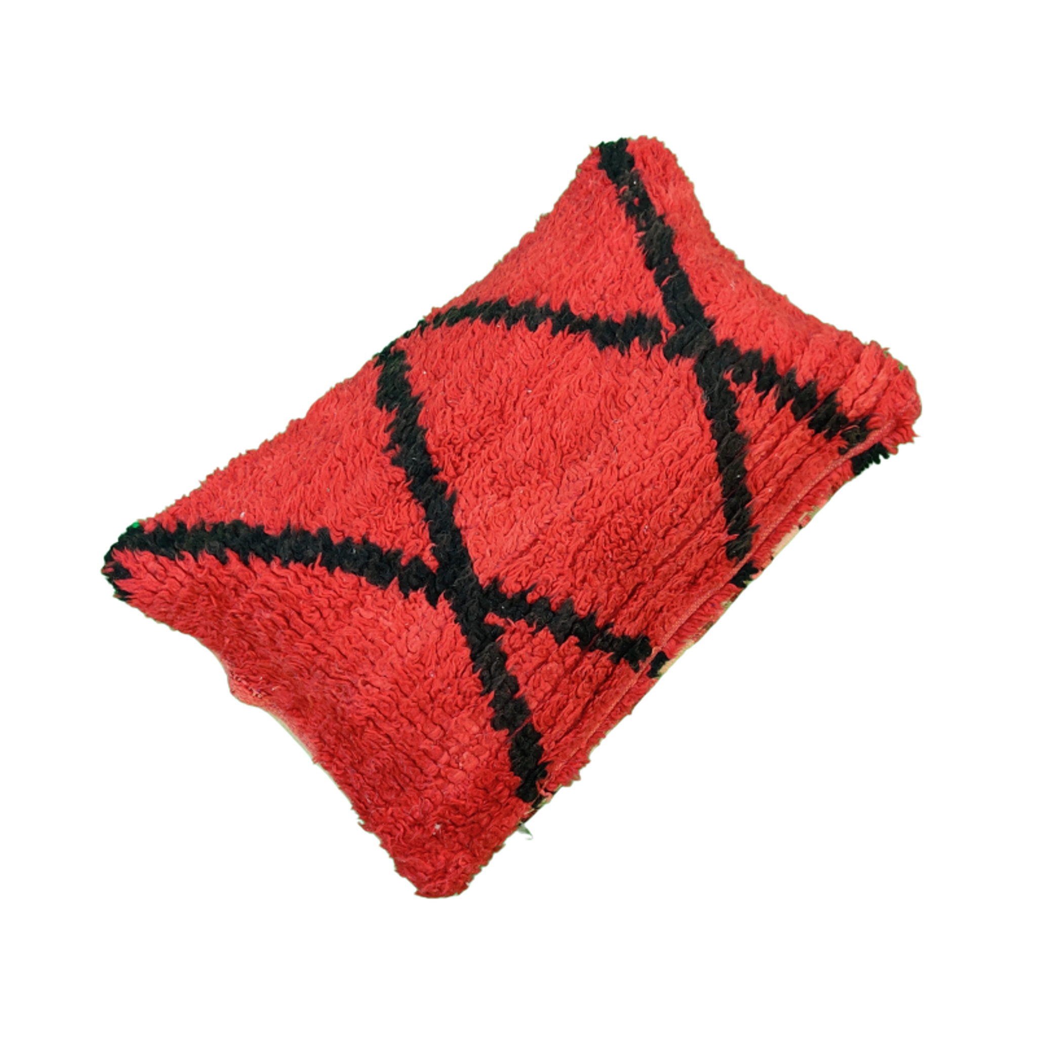 Beni Ouarain Berber cushion in red and black