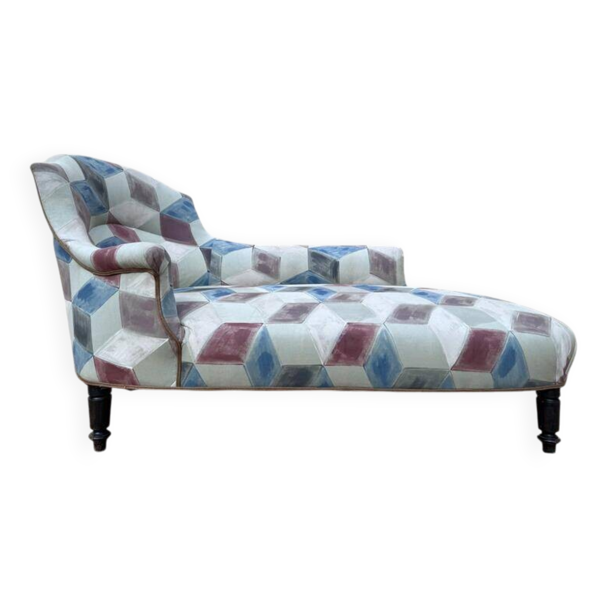 Méridienne Napoléon III tissu moderne