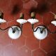 Pair of white faience wall lamps