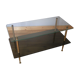Coffee table double top glass and base brass 60 years