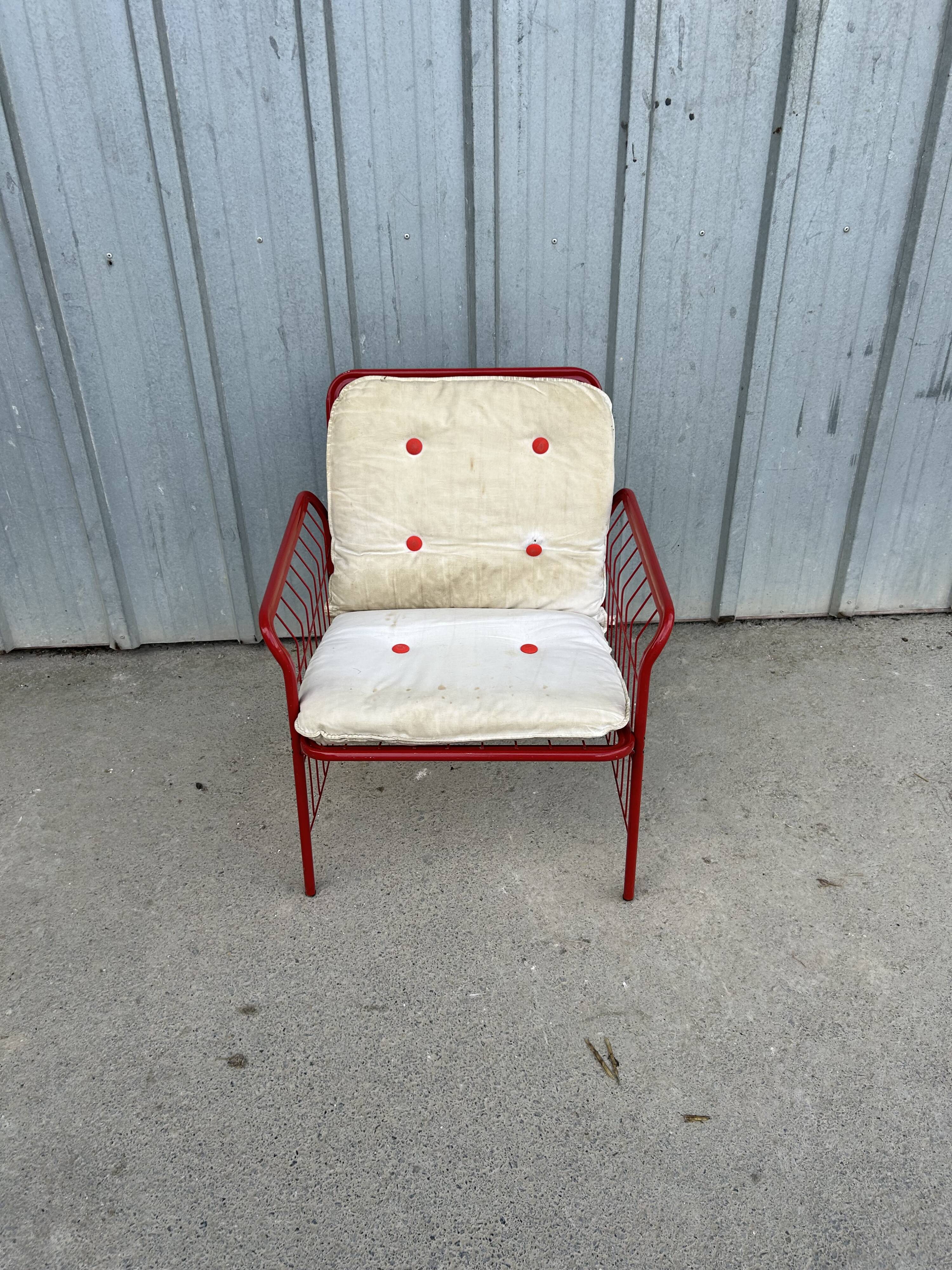 Vintage 80s grid armchair