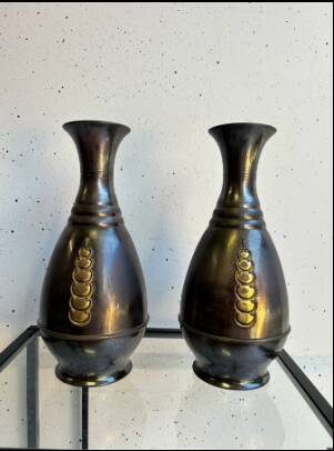 Pair of Art Deco copper vases – 1930s