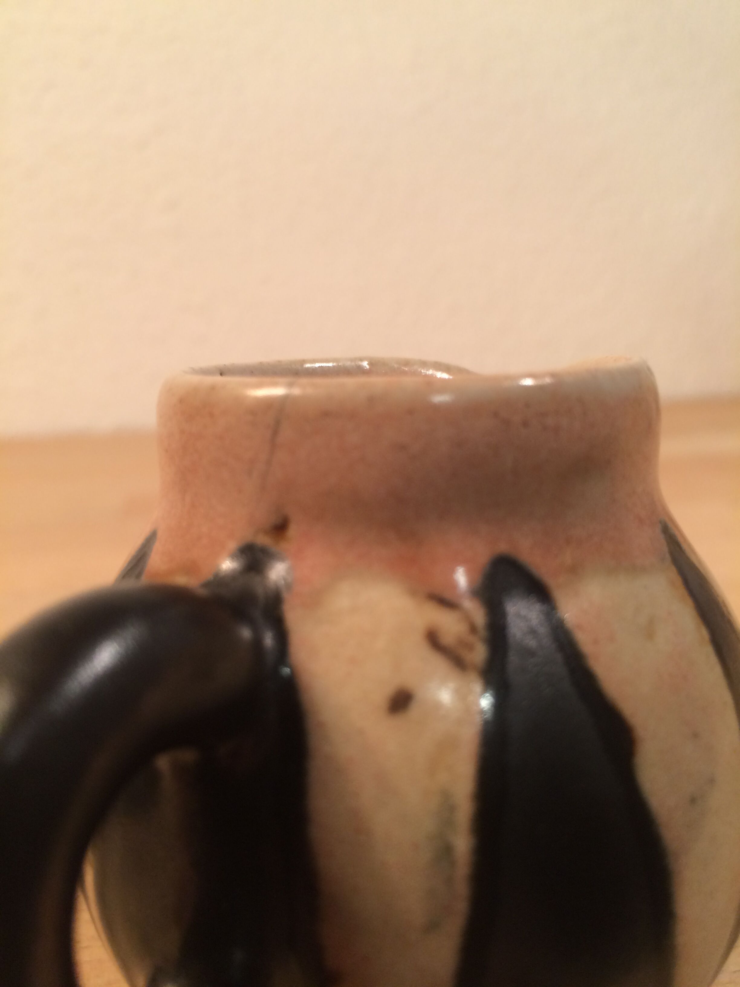 Miniature pitcher signed Odetta in Quimper, art deco ceramics