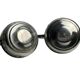 Art Deco pair of basket-shaped bowls with handles, silver-plated, circa 1940.