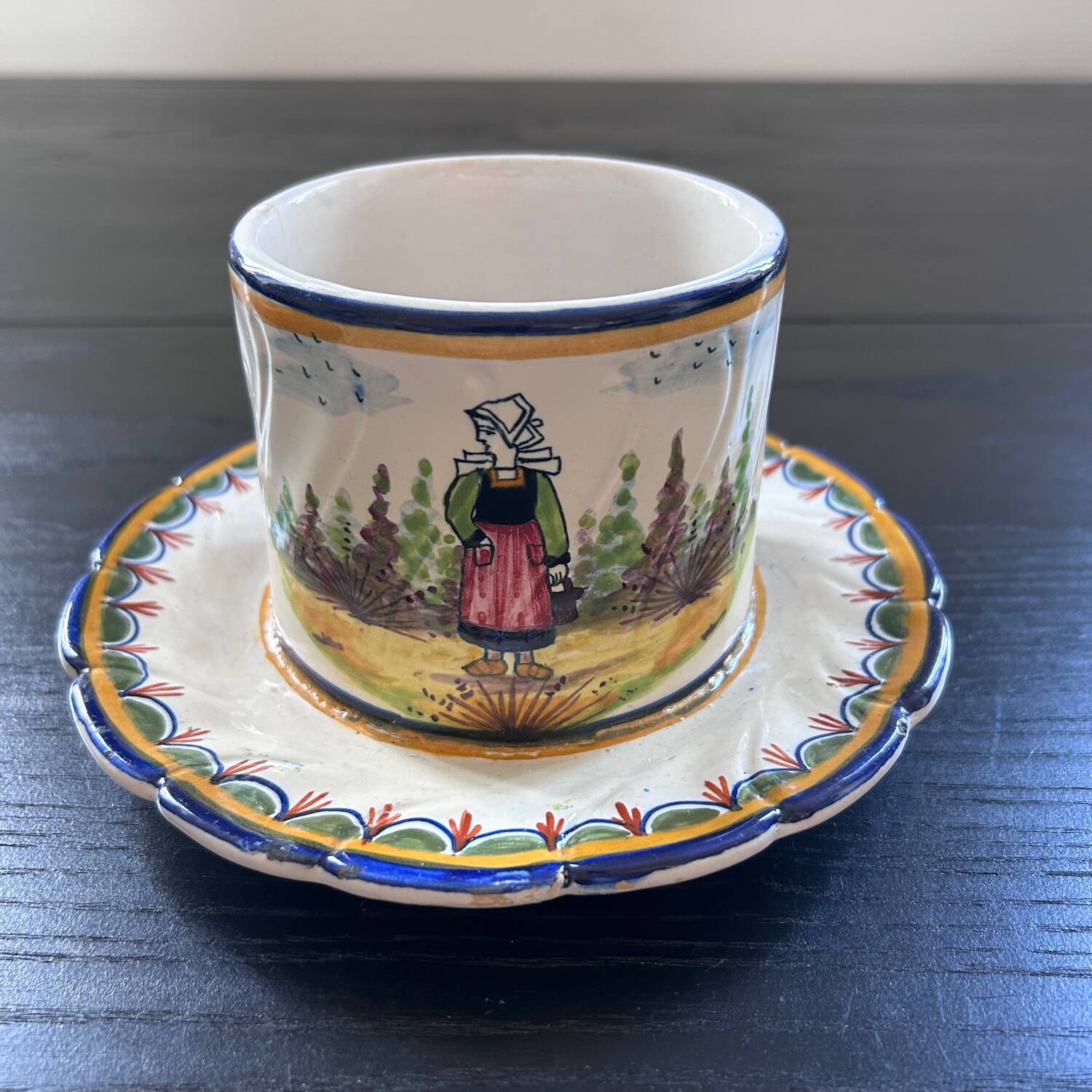 Butter dish signed HB Quimper