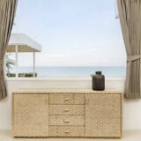 Woven rush sideboard
