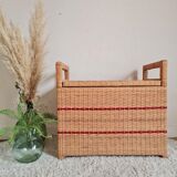 Retro rattan chest bench