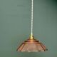 suspension vintage art deco lampshade in frosted pink glass