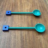 Postmodern Italian salad cutlery from the Euclid series by Michael Graves for Alessi, 1980s, set of 2.