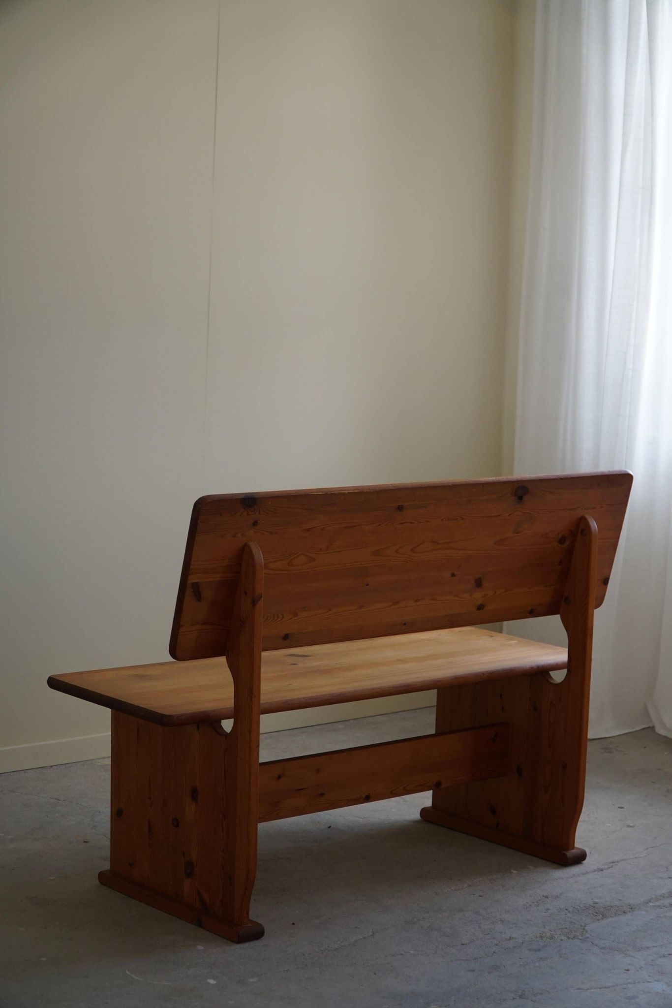 Modern Mid-Century Pine Bench, Made by a Swedish Cabinetmaker in the 1970s