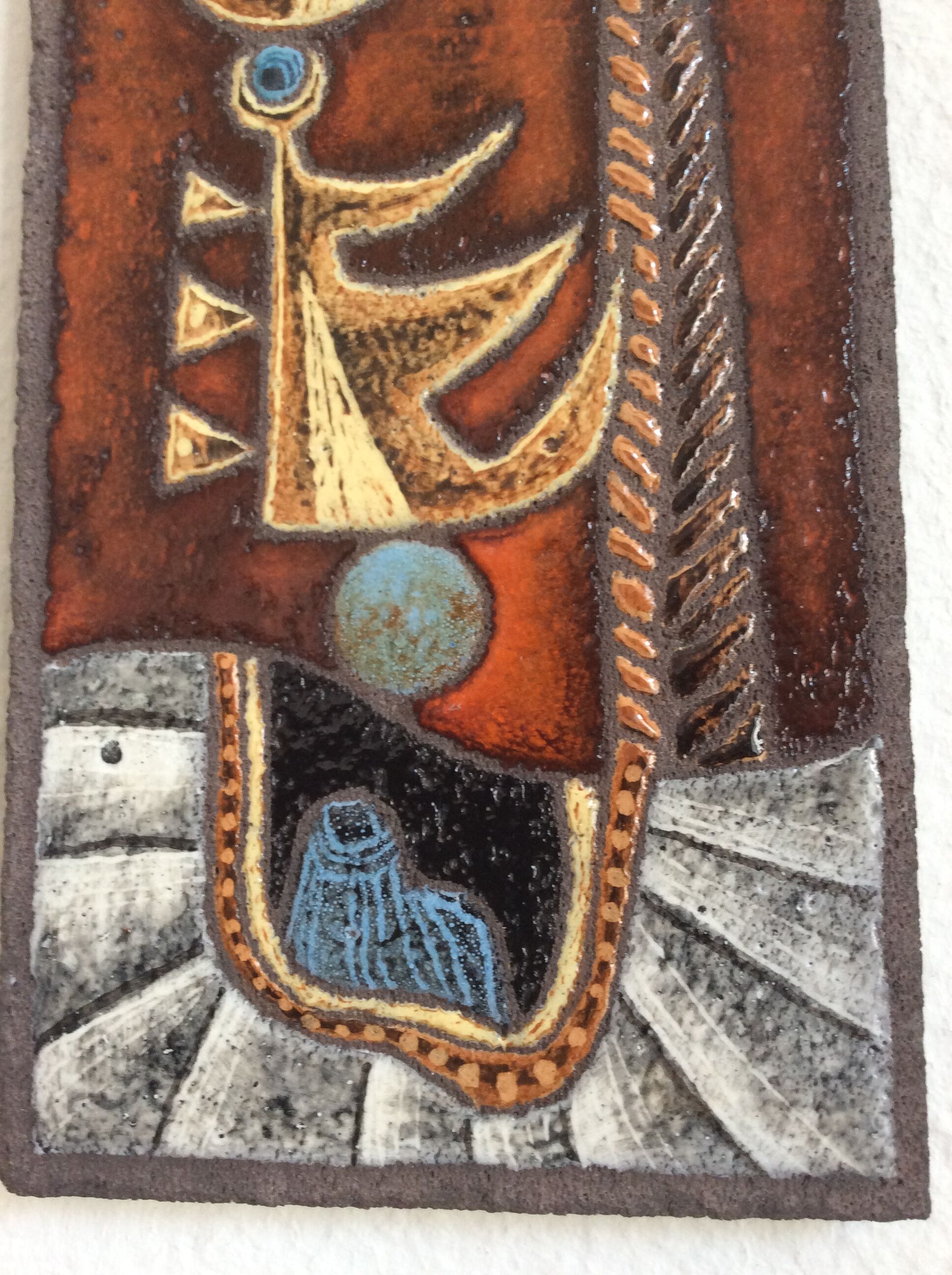 Enamelled lava plate by Jean Jaffeux, 60s