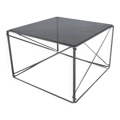 Table basse par max Sauze collection Isocèle 1970 plateau verr