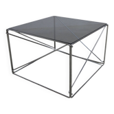 Coffee table by Max Sauze, Isocèle collection, 1970, glass top.
