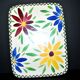 Vintage ceramic trivet from Saint-Clément - floral 1960-1970