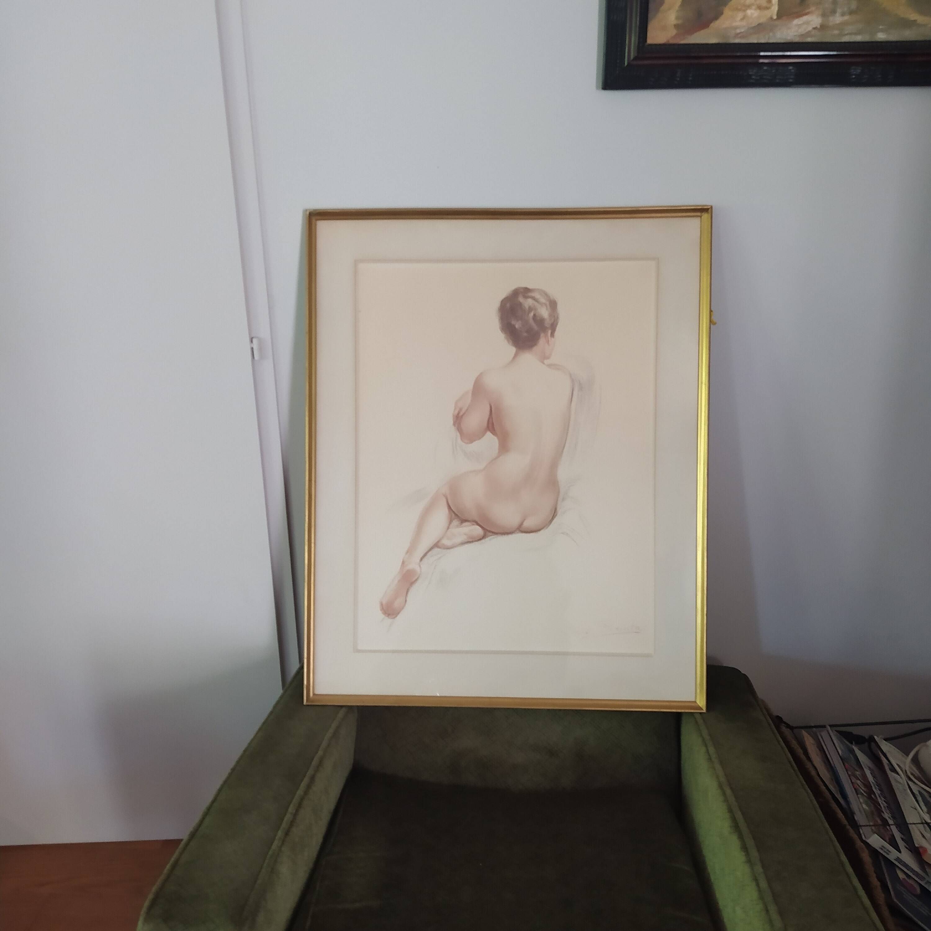 Female nude signed Albert Genta