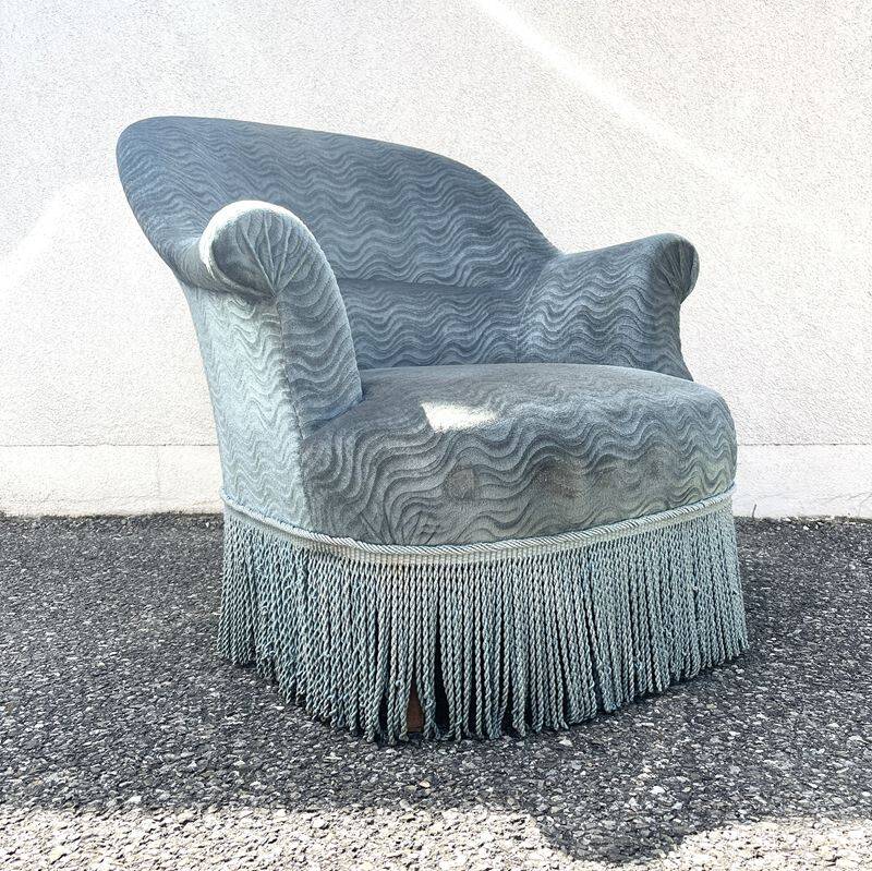 Two crapaud armchairs