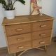 3-drawer rattan/bamboo chest of drawers attributed to Adrien Audoux and Frida Minnet. Circa 1950