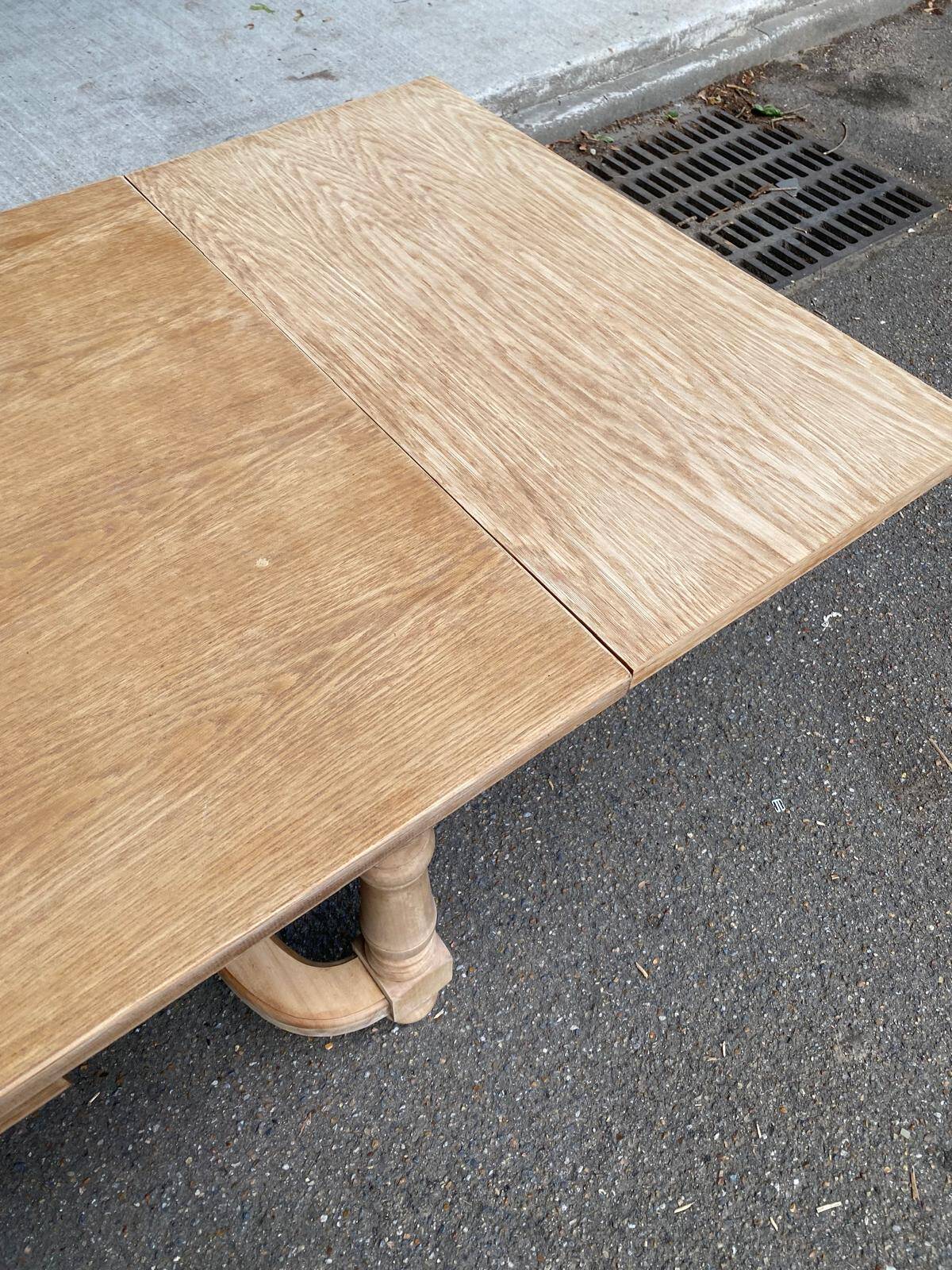 Extendable farmhouse dining table, renovated in raw wood, 270cm