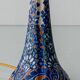 Antique Art Deco Gouda Pottery Table Lamp, c. 1910-35, New Ochre Linen Shade