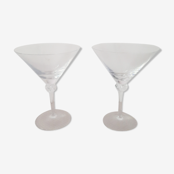 Duo verres à cocktail Daum cristal Boléro